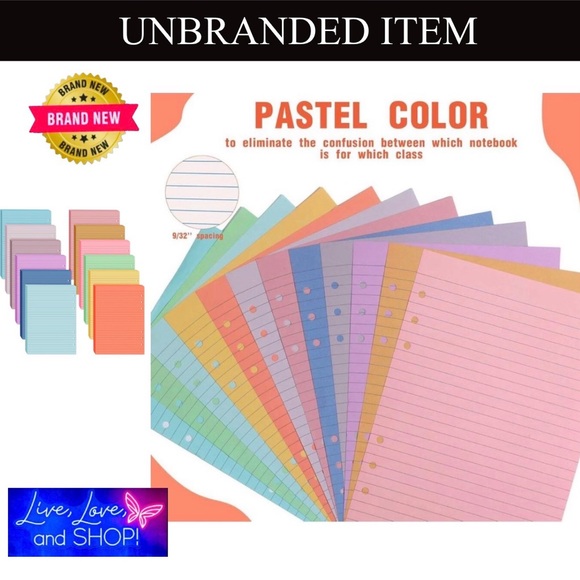 None Other - A5 6 Ring Refill Paper, Multicolored, 960 Sheets, NIP